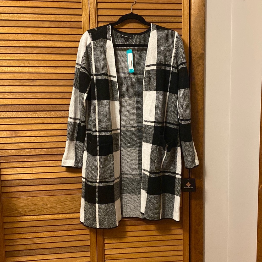 Fortune+Ivy, Size (S), plaid cardigan